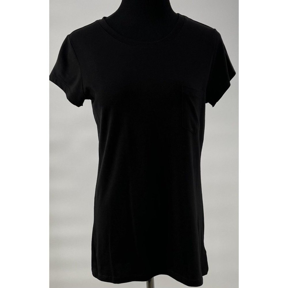 Shrinking Violet Womens Black Stretch Pocket‎ Shirt Size Medium